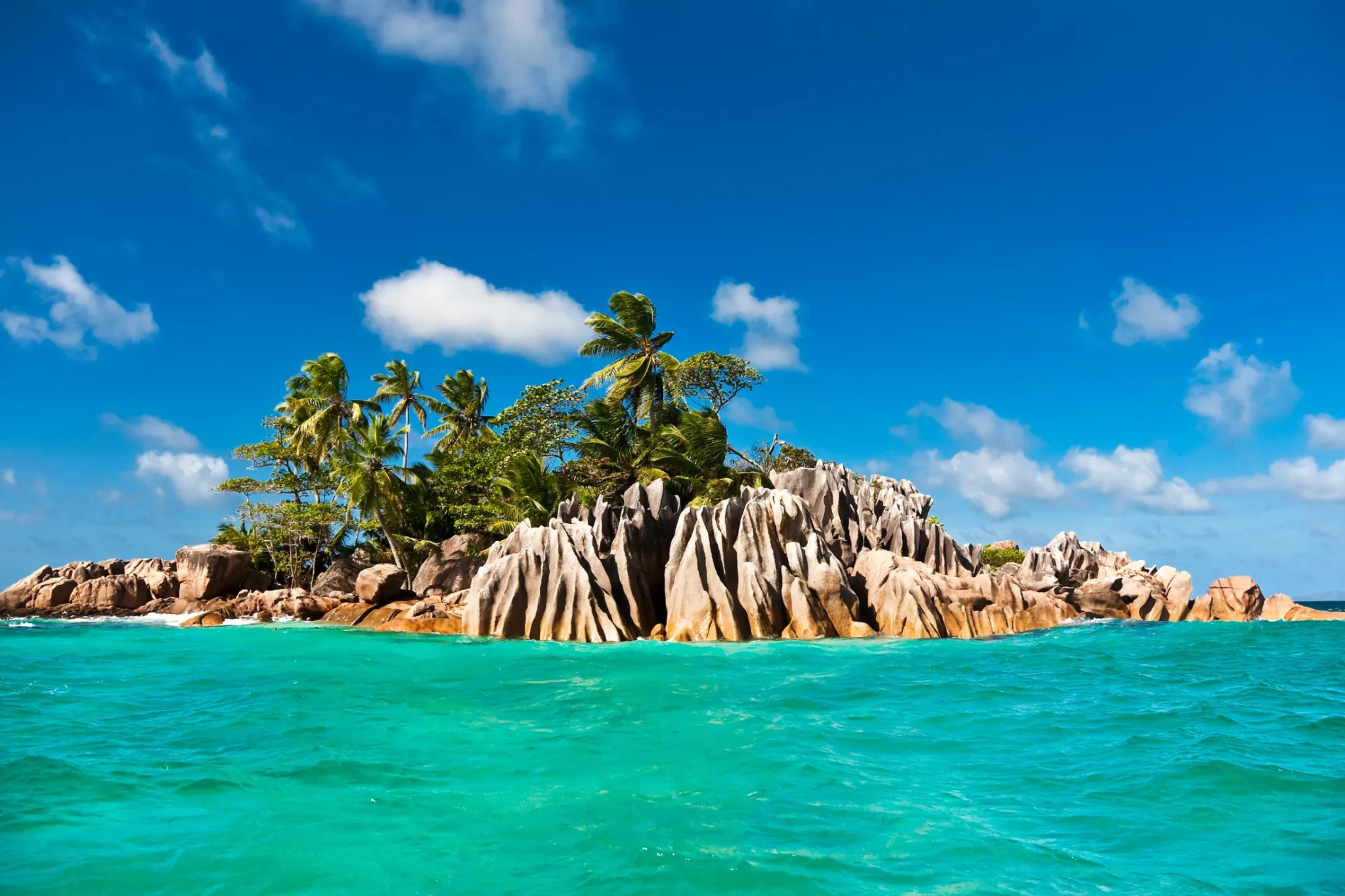 Tropical Island of St. Pierre, perfect for scuba diving in Seychelles.