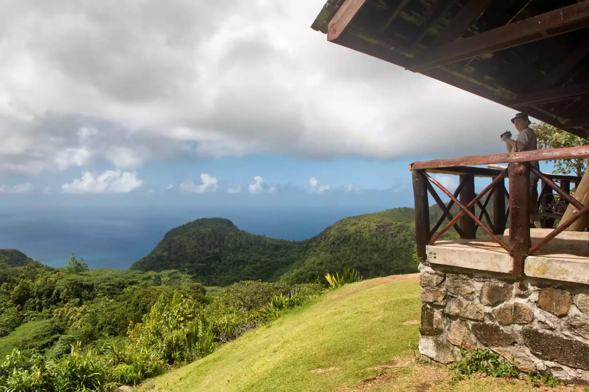 View from Mission Lodge Lookout in Mahe Seychelles.