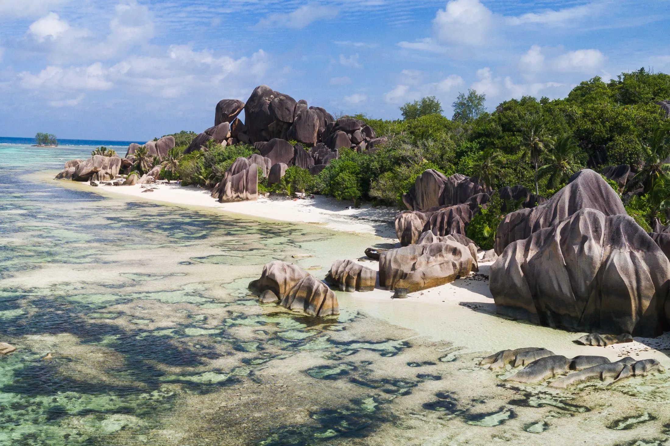 Seychelles island beach during a sunny day