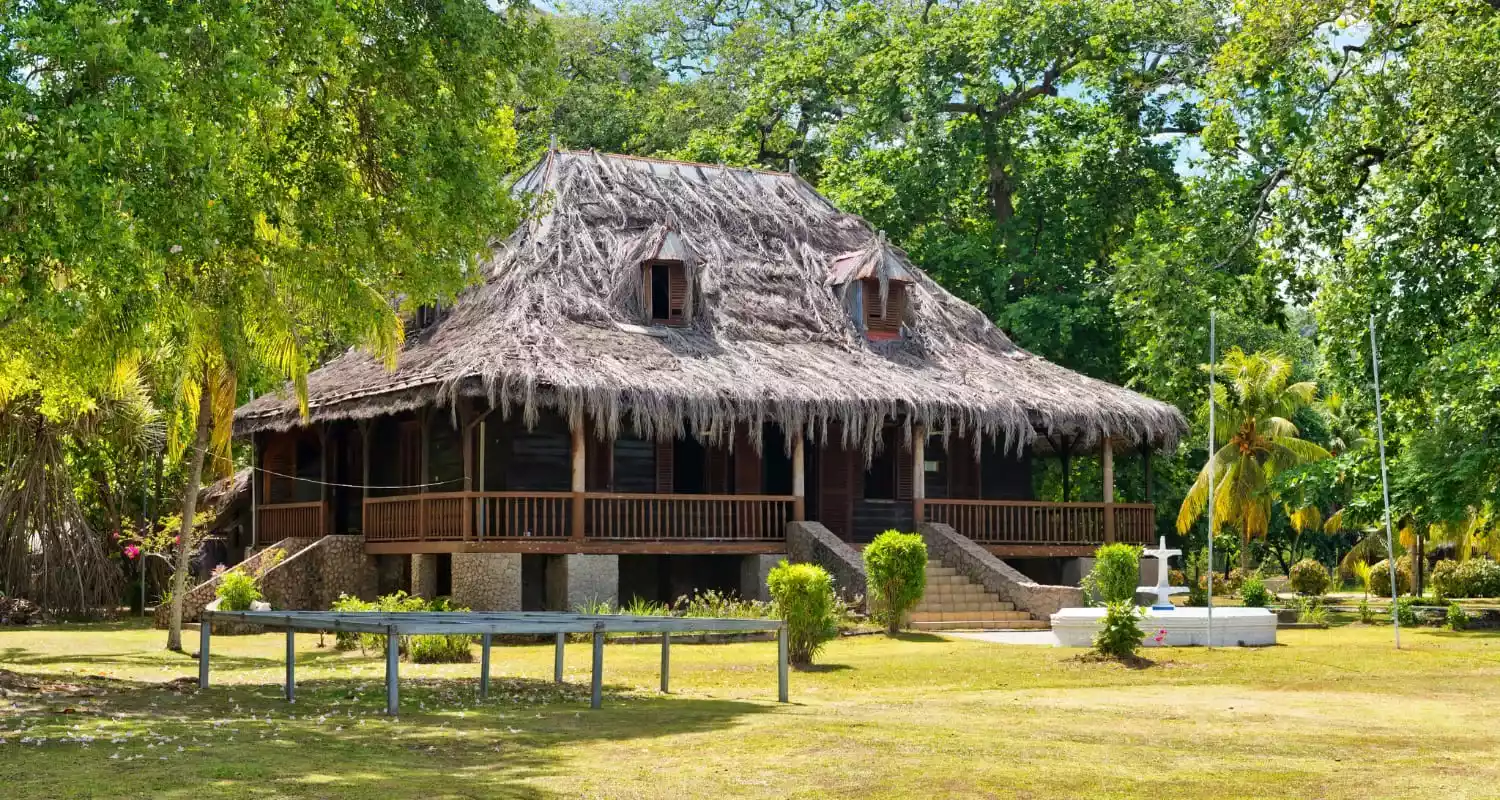 Exterior look of the Plantation House Museum in Seychelles.